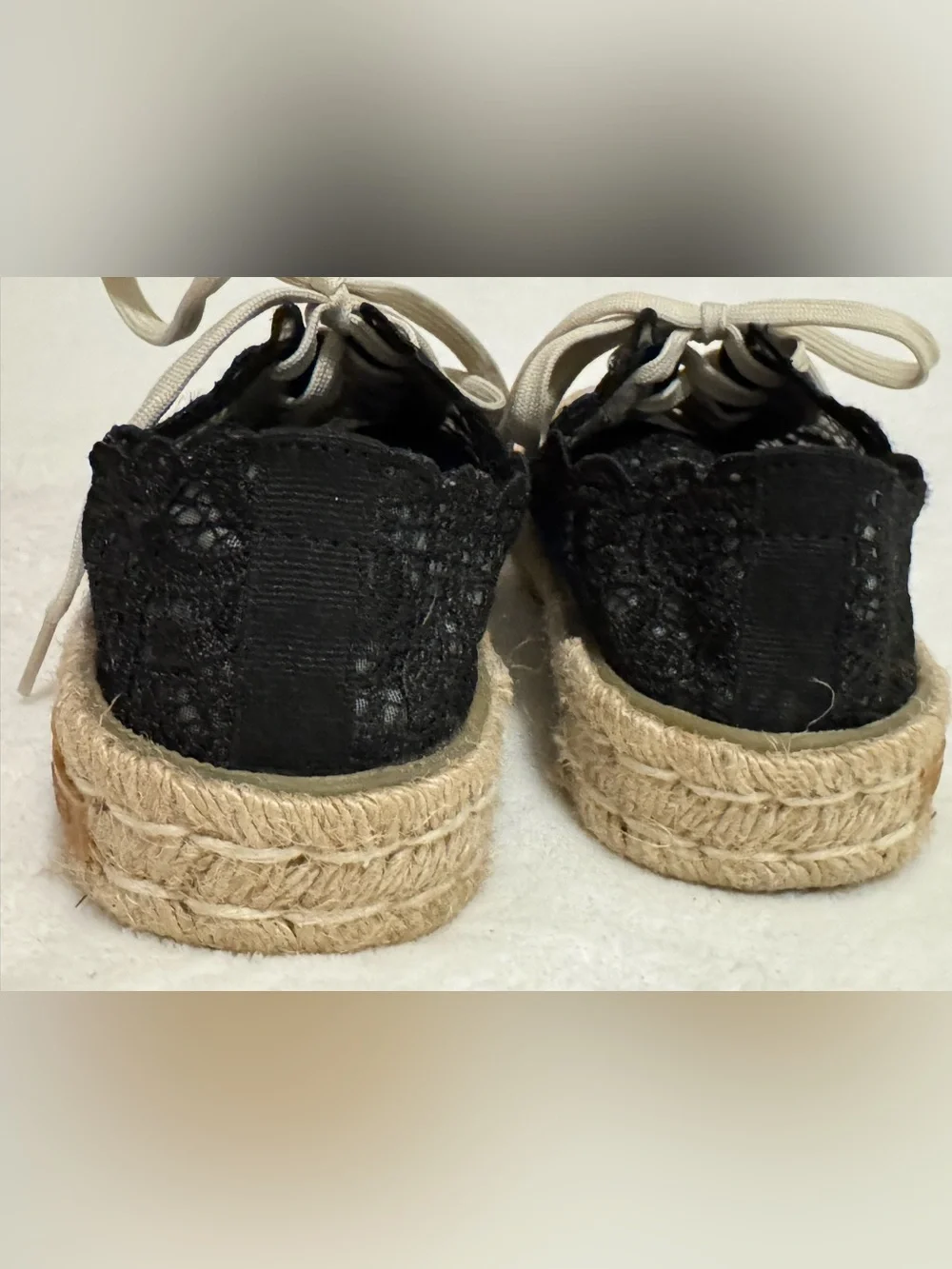 SeaVees Women’s Coronado Espadrille Black Embroidered Lace Sneaker Size 7.5